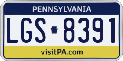 PA license plate LGS8391