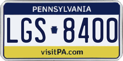 PA license plate LGS8400