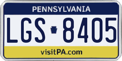 PA license plate LGS8405