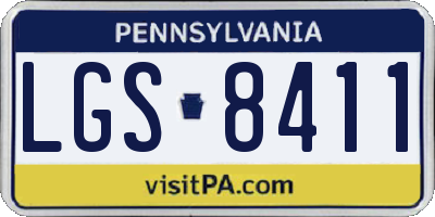 PA license plate LGS8411