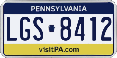 PA license plate LGS8412