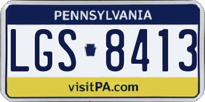 PA license plate LGS8413
