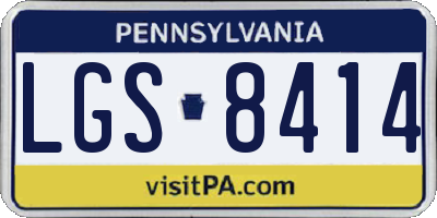 PA license plate LGS8414