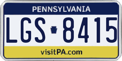 PA license plate LGS8415