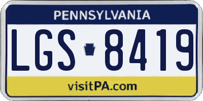 PA license plate LGS8419
