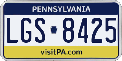 PA license plate LGS8425