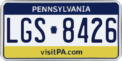 PA license plate LGS8426