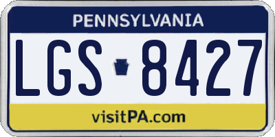 PA license plate LGS8427