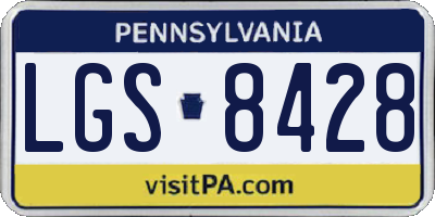 PA license plate LGS8428