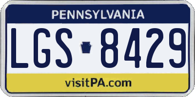 PA license plate LGS8429