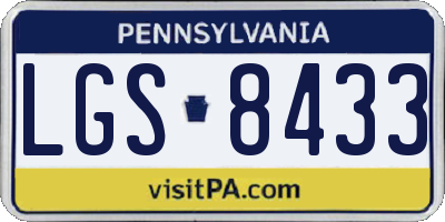 PA license plate LGS8433