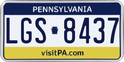 PA license plate LGS8437