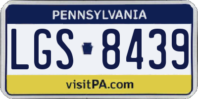 PA license plate LGS8439