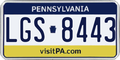 PA license plate LGS8443