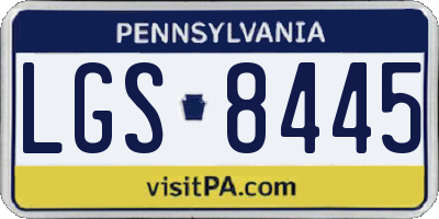 PA license plate LGS8445