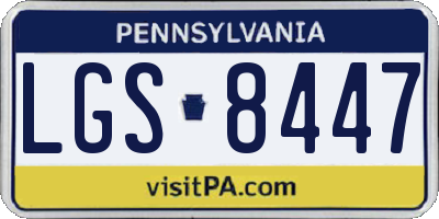 PA license plate LGS8447