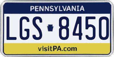 PA license plate LGS8450