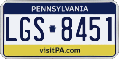 PA license plate LGS8451