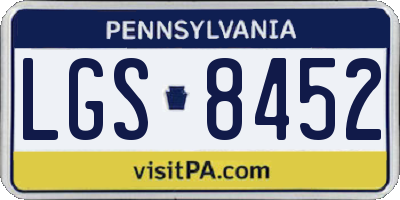 PA license plate LGS8452