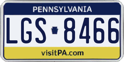 PA license plate LGS8466