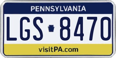 PA license plate LGS8470