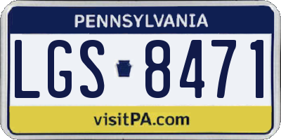 PA license plate LGS8471