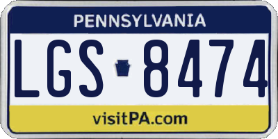 PA license plate LGS8474