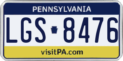 PA license plate LGS8476