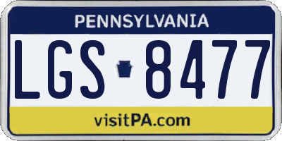PA license plate LGS8477