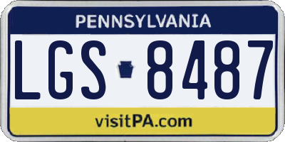 PA license plate LGS8487
