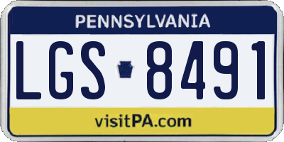 PA license plate LGS8491