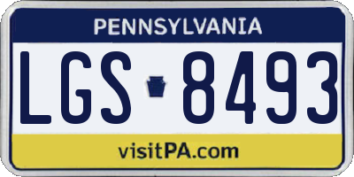 PA license plate LGS8493
