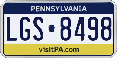 PA license plate LGS8498