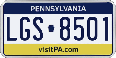 PA license plate LGS8501