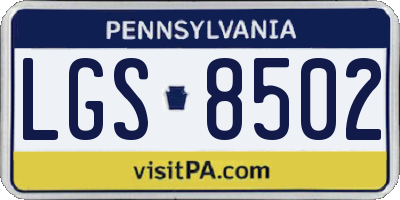PA license plate LGS8502