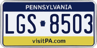 PA license plate LGS8503
