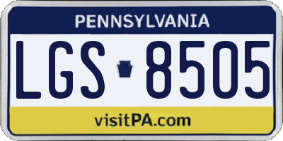 PA license plate LGS8505