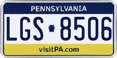 PA license plate LGS8506