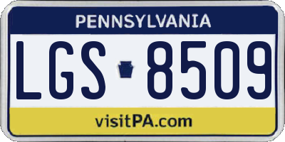 PA license plate LGS8509