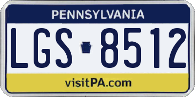 PA license plate LGS8512