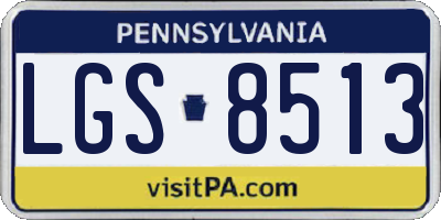 PA license plate LGS8513