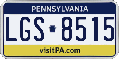 PA license plate LGS8515