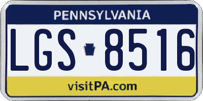 PA license plate LGS8516