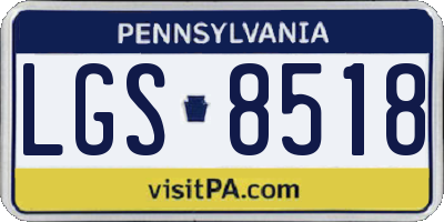 PA license plate LGS8518