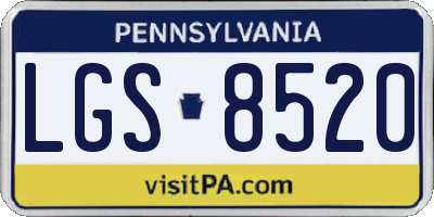 PA license plate LGS8520