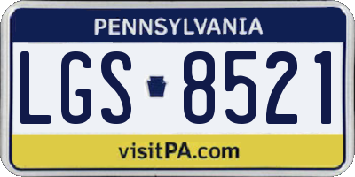 PA license plate LGS8521