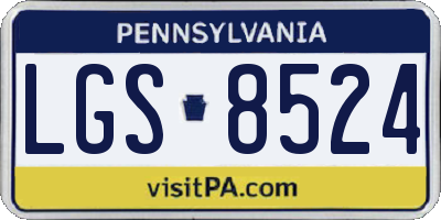 PA license plate LGS8524