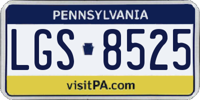 PA license plate LGS8525