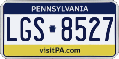 PA license plate LGS8527