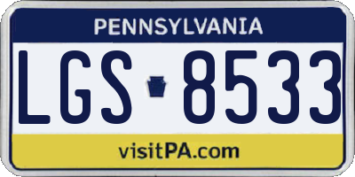 PA license plate LGS8533